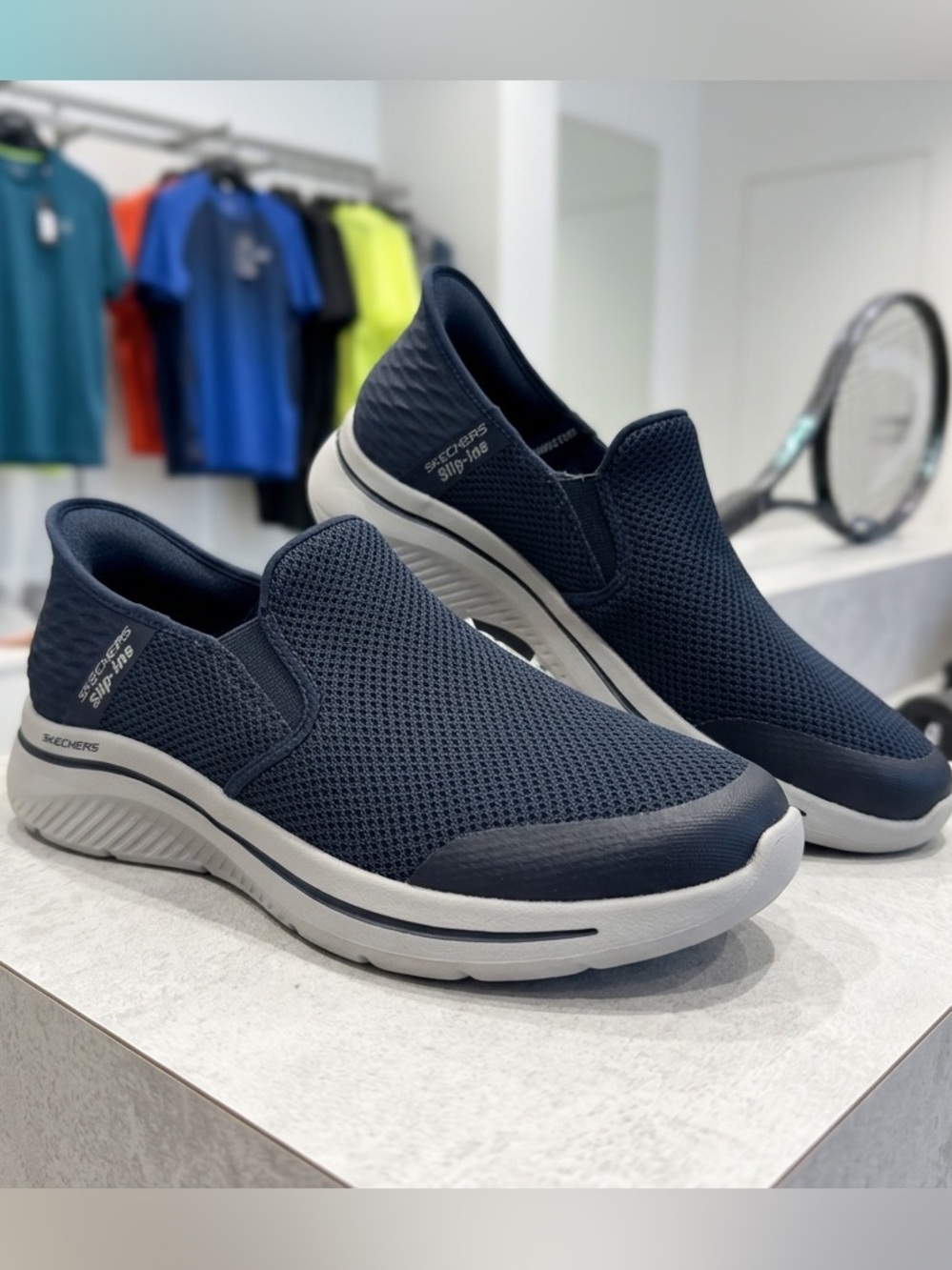 Skechers Navy Slip-In Breathable Mesh Shoes